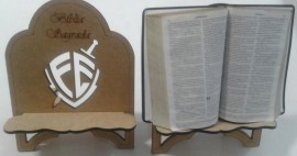 Porta Bblia madeira escudo da f,cada