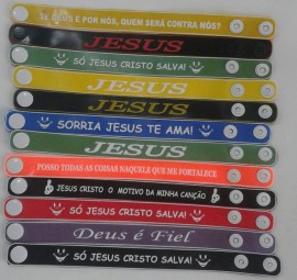 Pulseiras borrcha colorida,com 12 ps