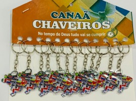 Chaveiro chapinha ferro Mapa Misses com 12 ps