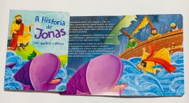 Livro quebra cabea Jonas e a Baleia, cada