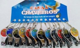 Chaveiro cortador de unha, mensagens  bblicas com 12 ps